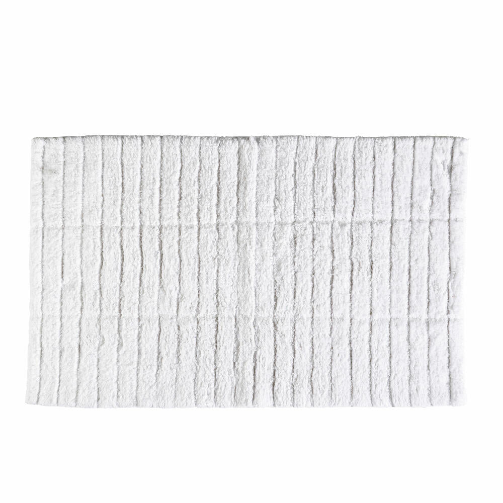 Zone Denmark Bath Mat Tiles, Bath Carpet, Bath Rug, Shower Mat, Cotton, White, 80 x 50 cm, 13535