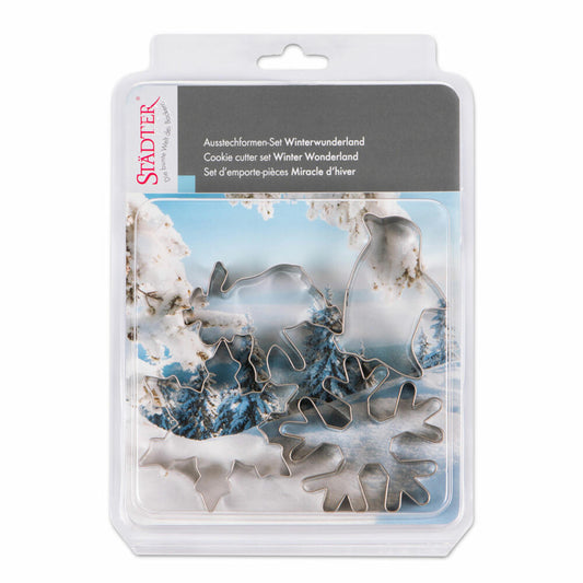Städter Ausstecher Winterwunderland Set, 4-tlg., Ausstechform, Plätzchenform, Keks, Plätzchen, Edelstahl, 175198