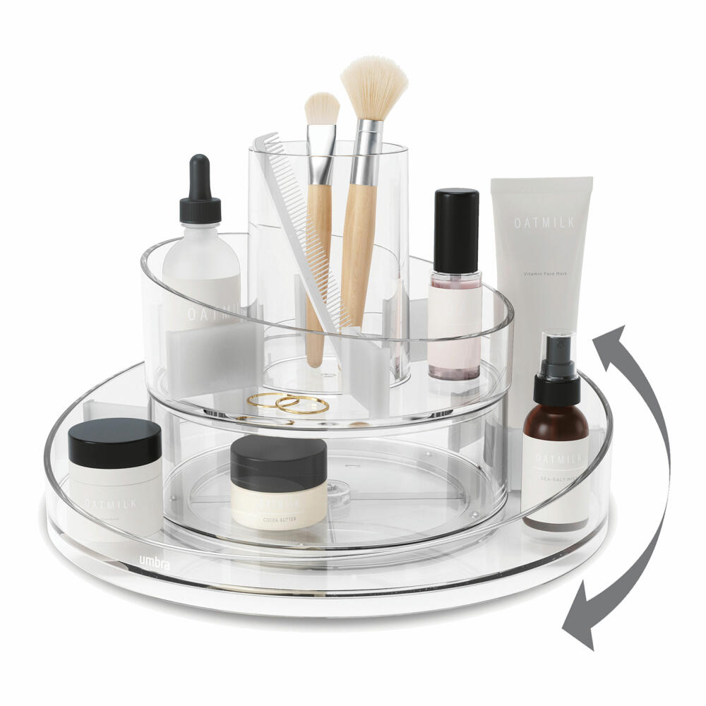 Umbra Organizer Cascada, Aufbewahrung für Kosmetik und Makeup, 2-stufig, Transparent, 1016325-165