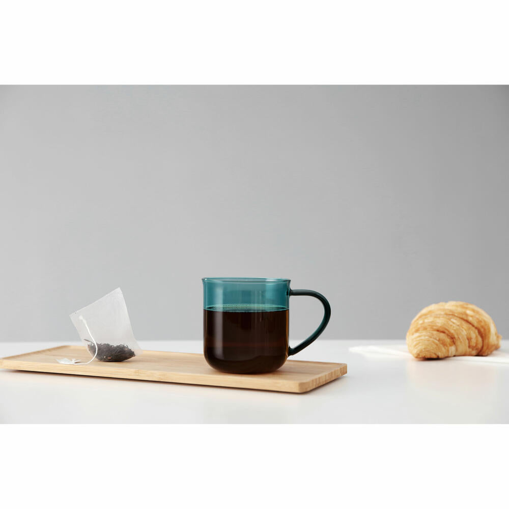 VIVA Minima Coloured Glass Cup Eva, Cup, Tea Cup, Coffee Cup, Glass, Blue, 400 ml, V83047