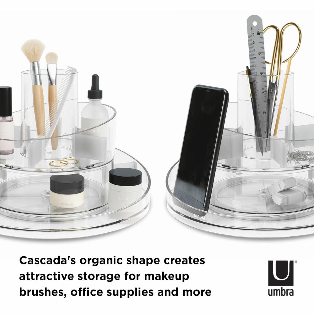 Umbra Organizer Cascada, Aufbewahrung für Kosmetik und Makeup, 2-stufig, Transparent, 1016325-165