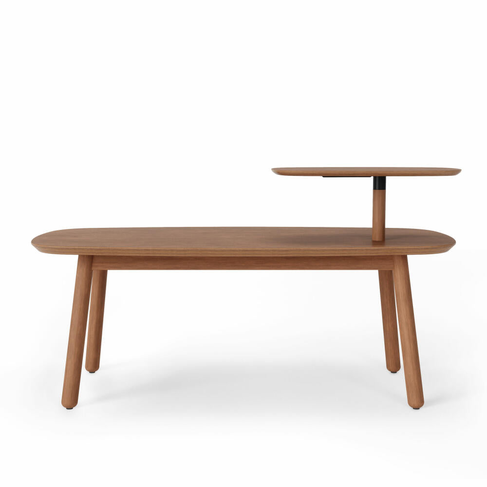 Umbra Couchtisch Swivo, Coffee Table, Wohnzimmertisch, Birkenholz, Helle Walnuss, 120 x 56 x 62 cm, 1016836-1055