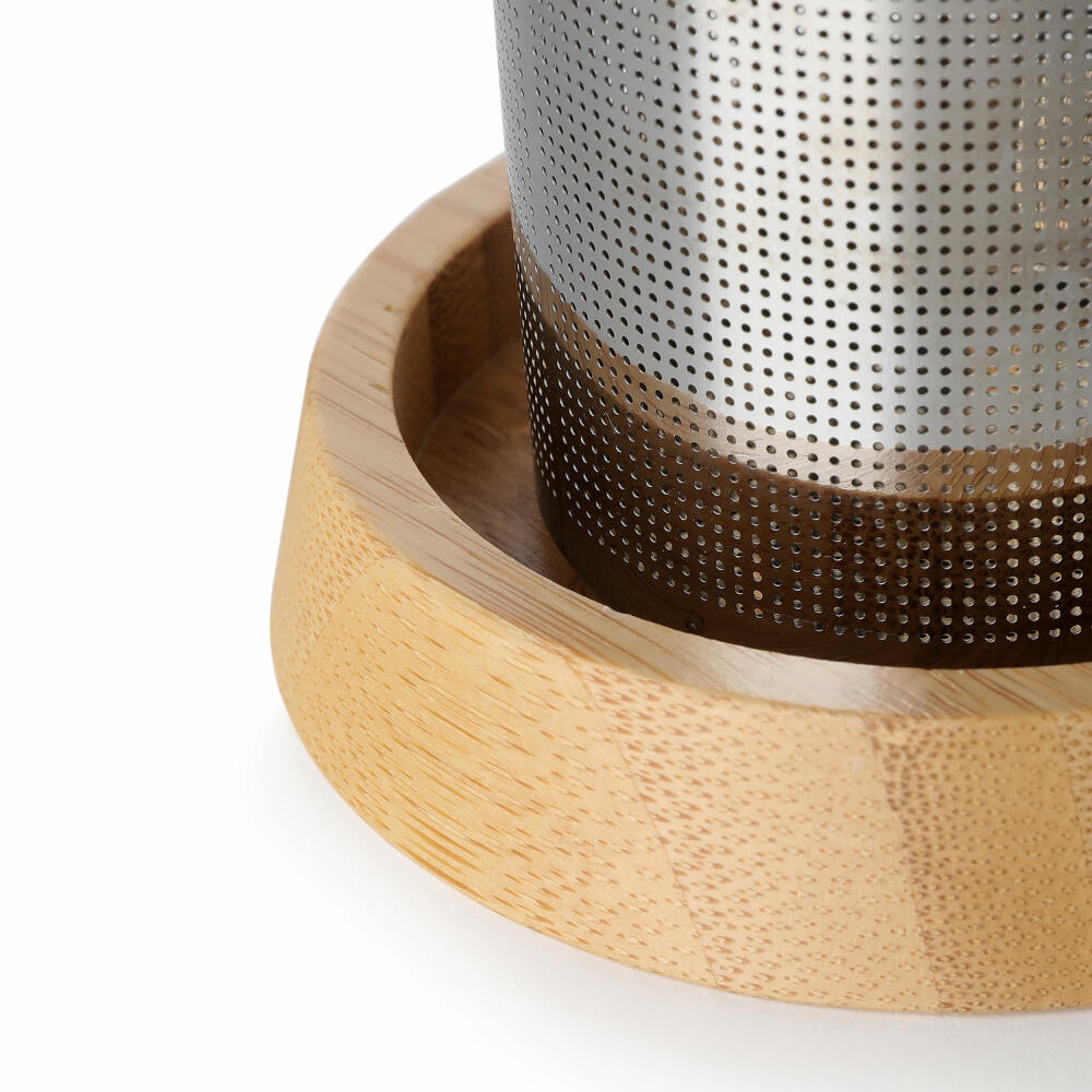 VIVA Infusion glass teapot with bamboo lid and strainer insert, tea pot, glass pot, borosilicate glass, 1 L, V74900