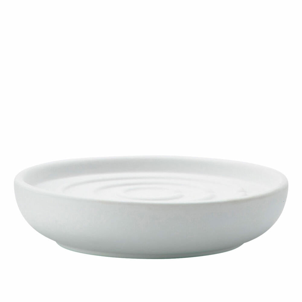 Zone Denmark Soap Dish Nova, Soap Tray, Soap Holder, Porcelain, White, Ø 11 cm, 330103