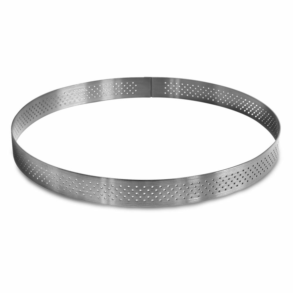 Städter Tart Frame Round, Perforated, Baking Frame, Baking Ring, Baking Pan, Stainless Steel, Ø 15.5 cm / H 2 cm, 490437