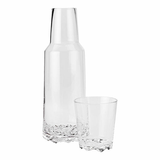 Stelton Karaffe Glacier mit Trinkglas, Wasserkaraffe, Krug, Glas, Transparent, 1 L, 641