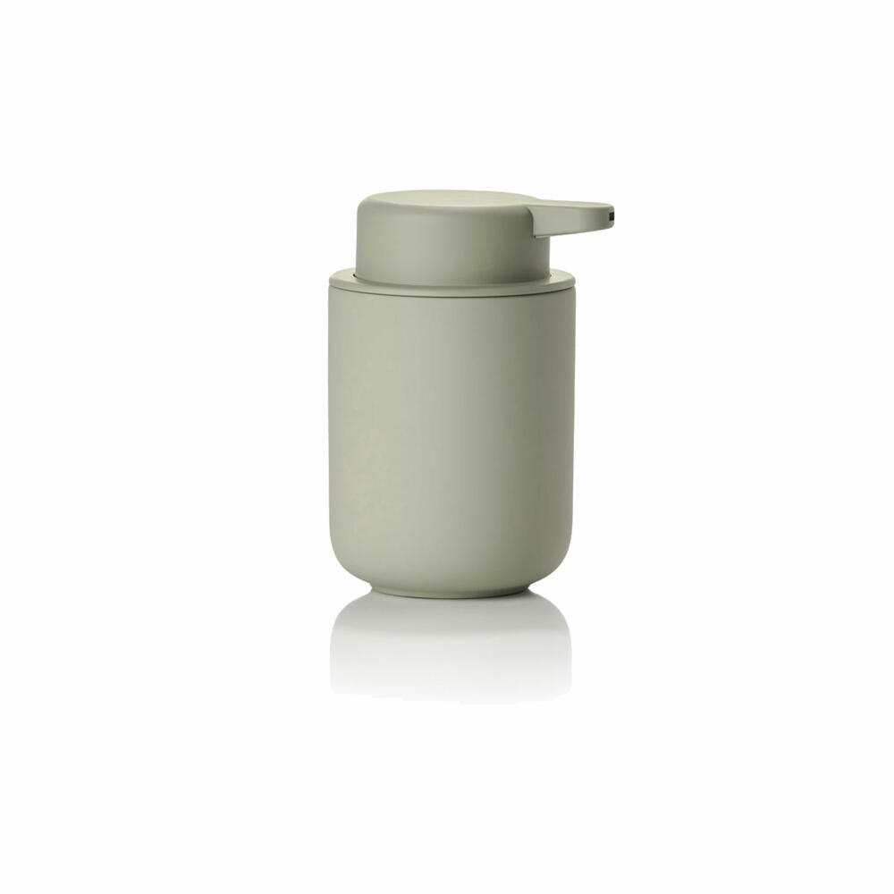 Zone Denmark Soap Dispenser Ume, Soap Dispenser, Dosing Dispenser, Stoneware, Eucalyptus Green, 250 ml, 331855