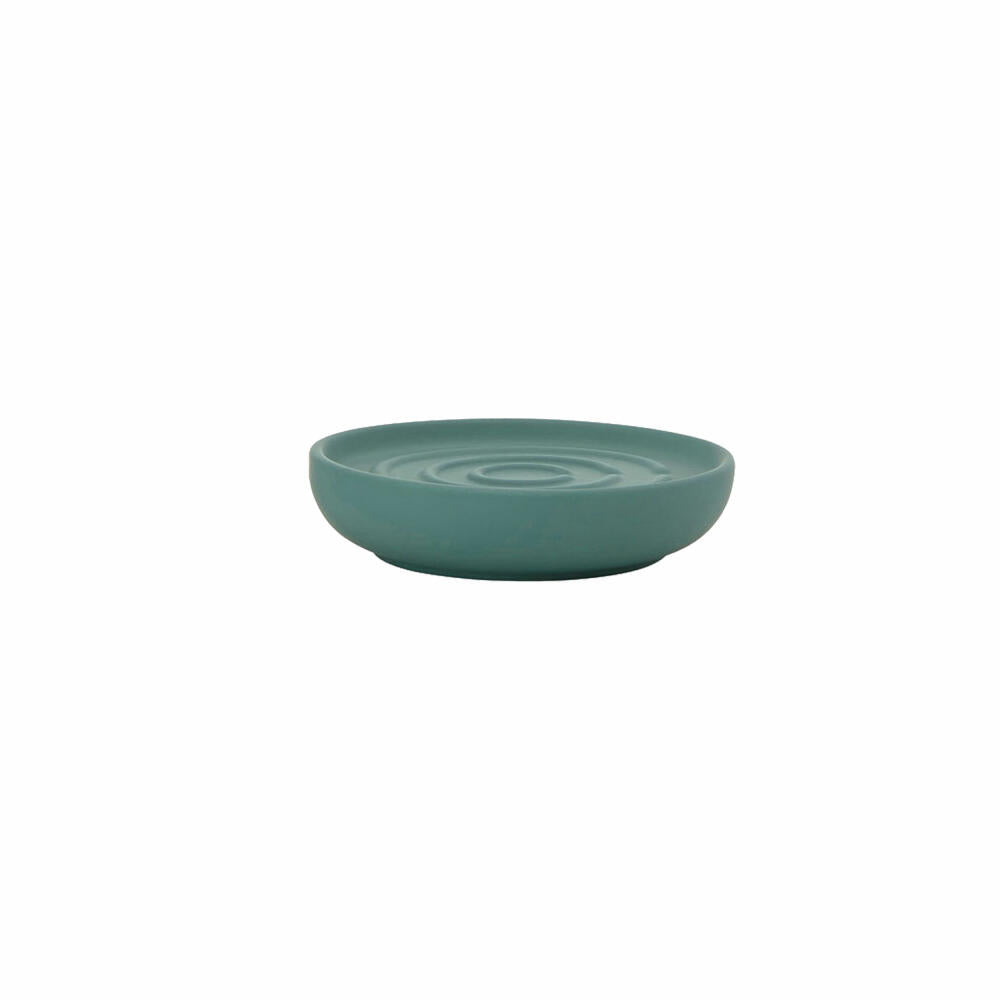 Zone Denmark Soap Dish Nova, Soap Tray, Soap Holder, Porcelain, Petrol Green, Ø 11 cm, 330158