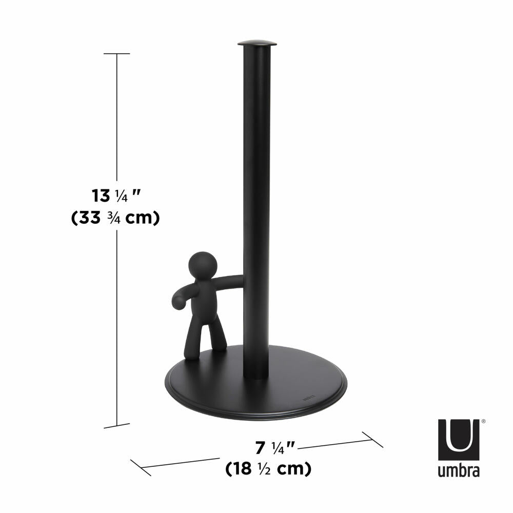 Umbra Küchenrollenhalter Buddy, Papierrollenhalter, Stahl, Schwarz, 33 cm, 1019271-040