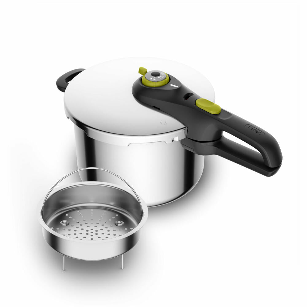 Tefal Secure 5 Neo Schnellkochtopf, mit Korb, Kochtopf, Topf, induktionsgeeignet, Edelstahl, 6 L, YS22Q25