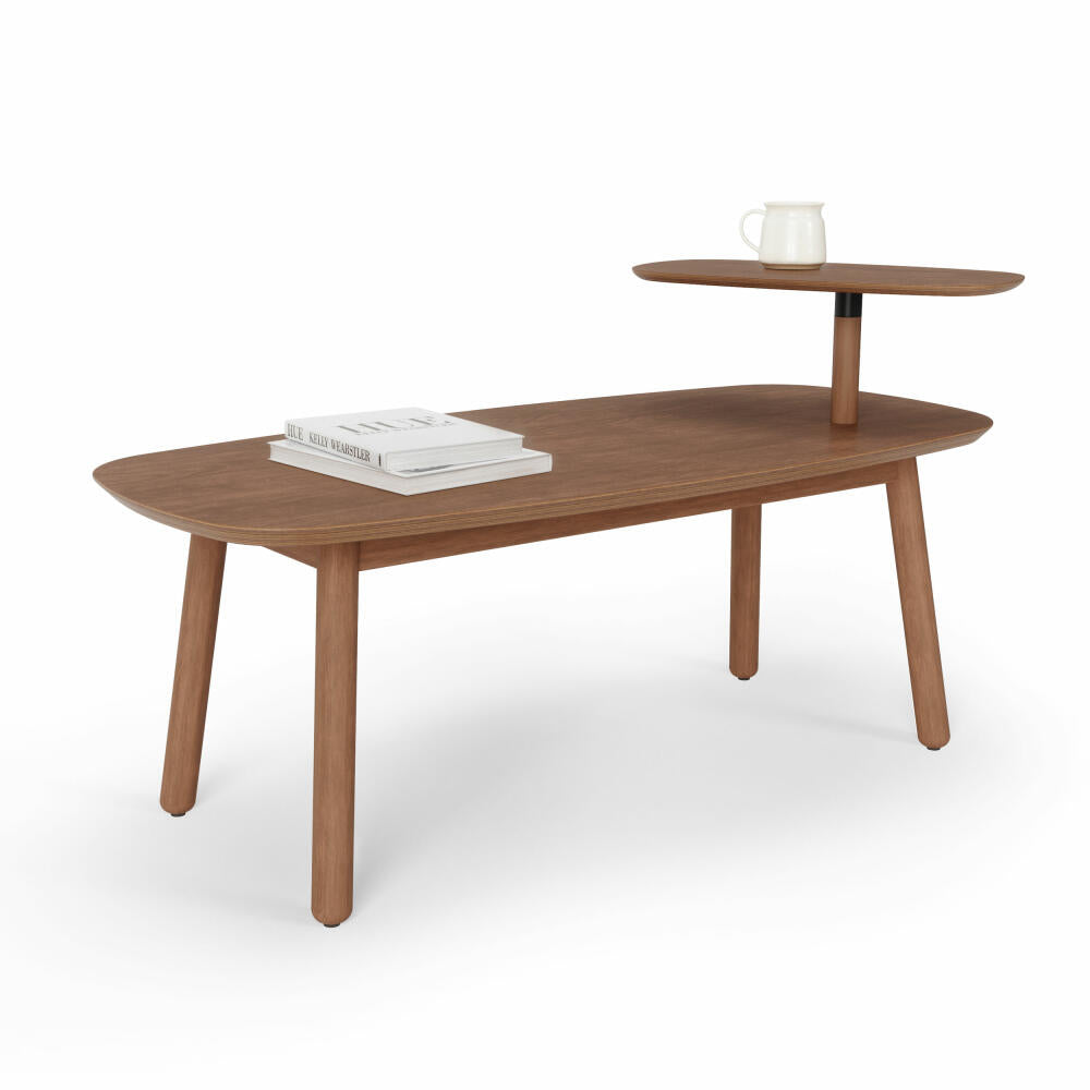 Umbra Couchtisch Swivo, Coffee Table, Wohnzimmertisch, Birkenholz, Helle Walnuss, 120 x 56 x 62 cm, 1016836-1055