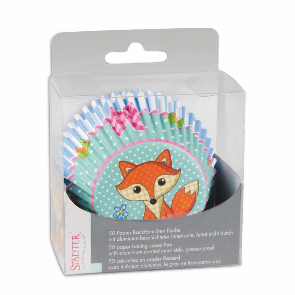 Städter Papier-Backförmchen Fuchs, 50 Stück, Papierförmchen, Backform, Muffinförmchen, Papier, 336391