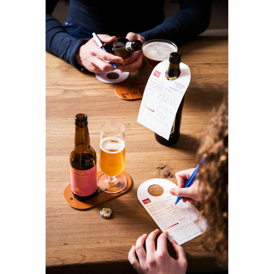 Vacu Vin Bierproben-Gläserset 5-tlg. mit Notizblock, Biergläser, Tasting Glas, Glas, Transparent, 76440604