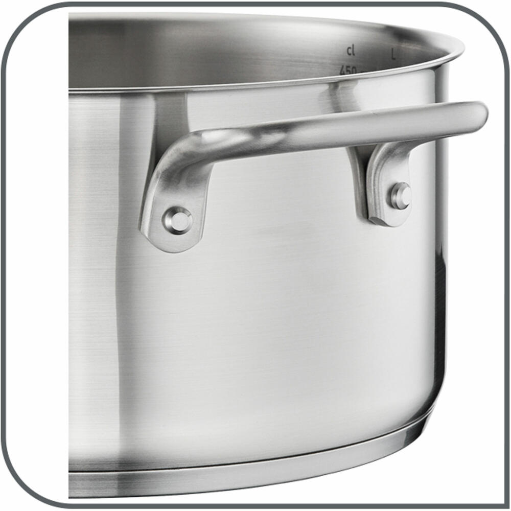Tefal Virtuoso pot set, 7-piece, cooking pot, pot, saucepan, induction-suitable, stainless steel, E492S7