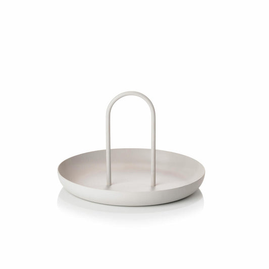 Zone Denmark Tray Singles, with handle, serving tray, decorative tray, metal / iron, warm grey, Ø 20 cm, 331952