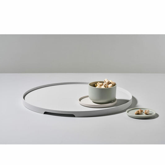 Zone Denmark Tablett Singles, Serviertablett, Dekotablett, Metall / Eisen, Warm Grey, Ø 35 cm, 332038