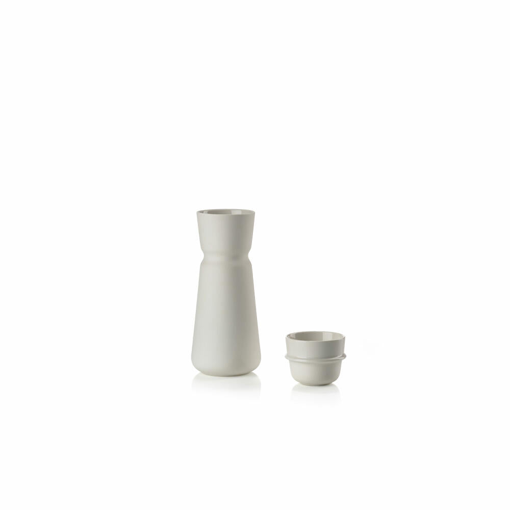 Zone Denmark Carafe with Cup Inu, 2-piece, Water Carafe, Mug, Stoneware, White, 0.7 L, 13771