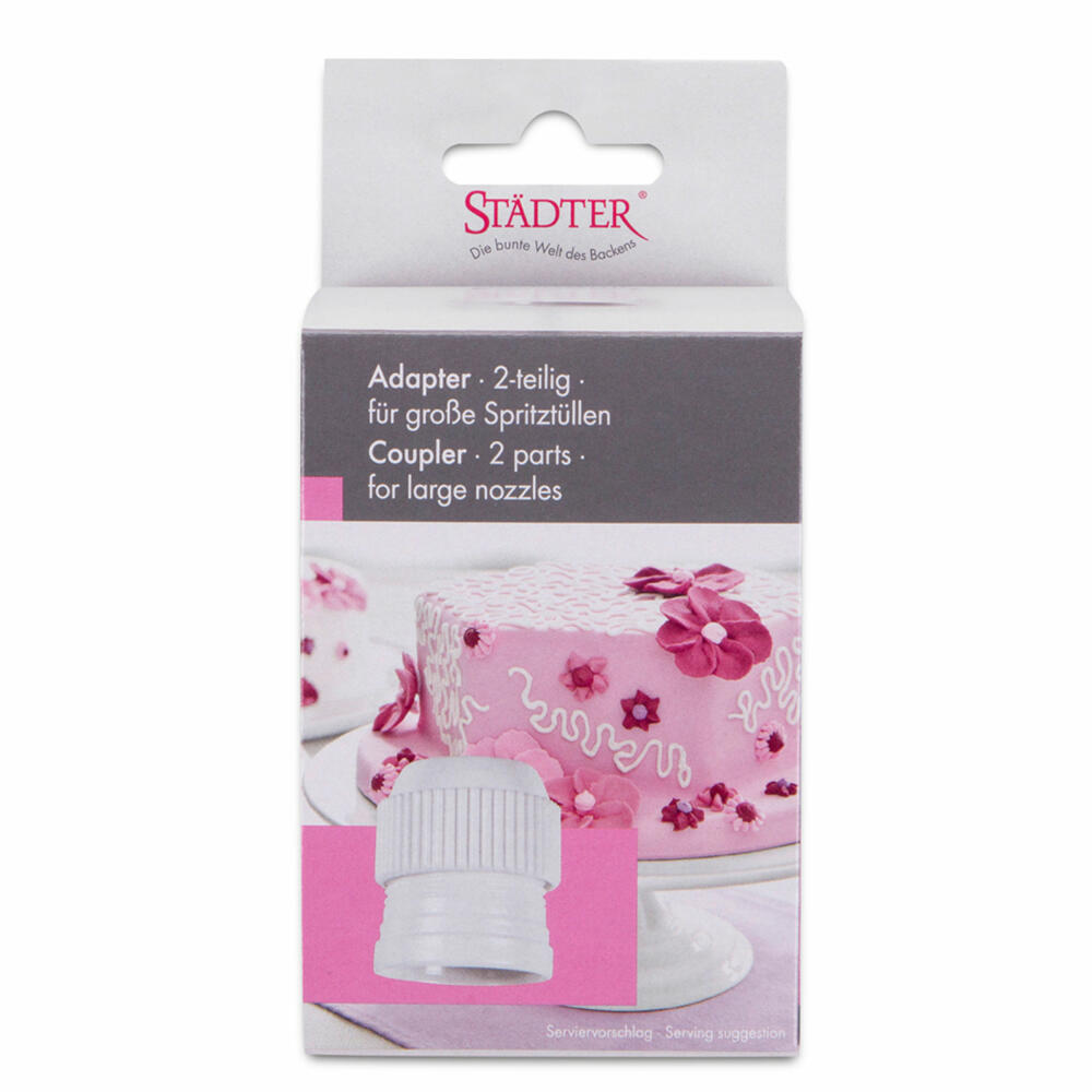 Städter Adapter XXL, 2-tlg., für Spritztüllen, Aufsatz, Spritztülle, Backzubehör, Kunststoff, 224063