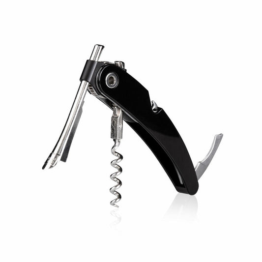 Vacu Vin Single Pull Waiter's Knife, Corkscrew, Bottle Opener, Plastic, Stainless Steel, Black, 68854606