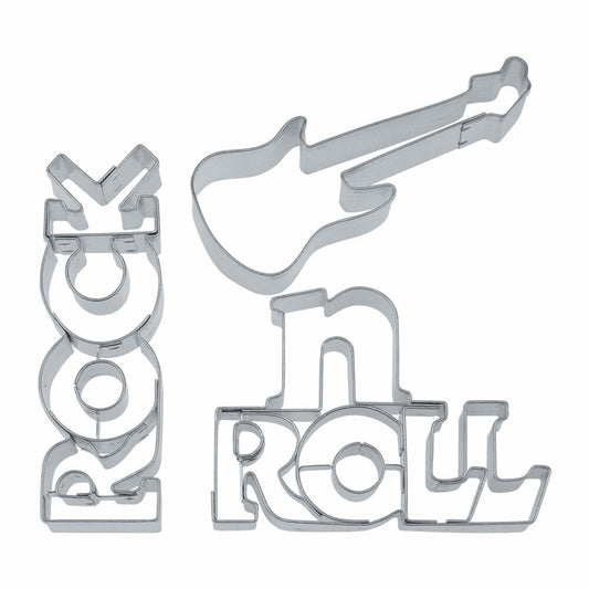 Städter cookie cutter Rock n Roll set 3-pcs., cookie cutter, cookie mold, biscuit, cookies, tinplate, 7 - 7.5 cm, 001923