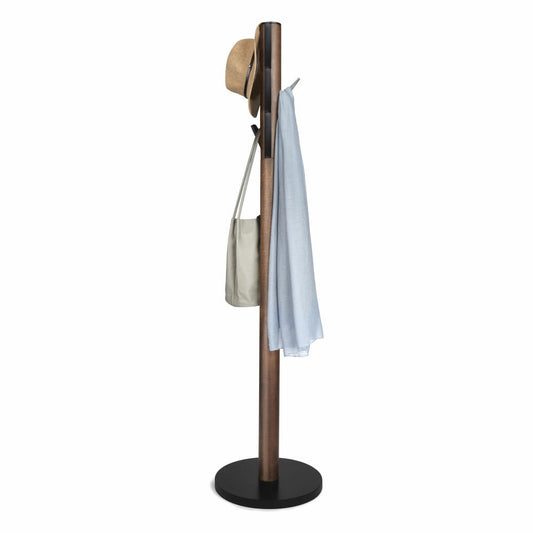 Umbra Flapper Coat Rack, Coat Stand, Clothes Rack, Wood, Black / Walnut, 165 cm, 320361-048