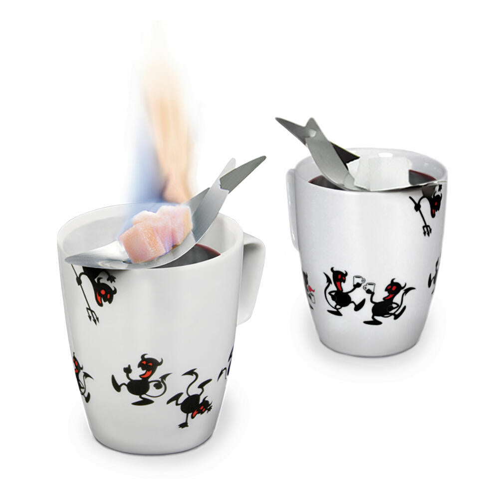 Take2 fire devil cup with fire devil decoration, fire tongs punch, tea cup, fire tongs cup, 260601