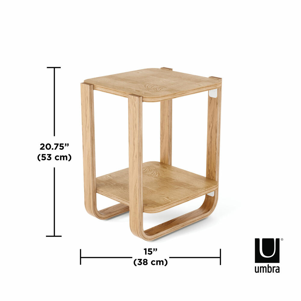 Umbra Beistelltisch Bellwood, Couchtisch, Nachttisch, Eschenholz, Natur, 42 x 38 x 53 cm, 1017426-390