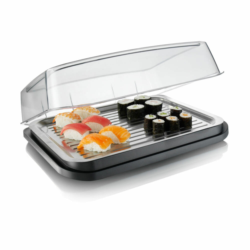 Vacu Vin cooling plate with active cooler, cool box with ice pack, plastic, black, 3548360