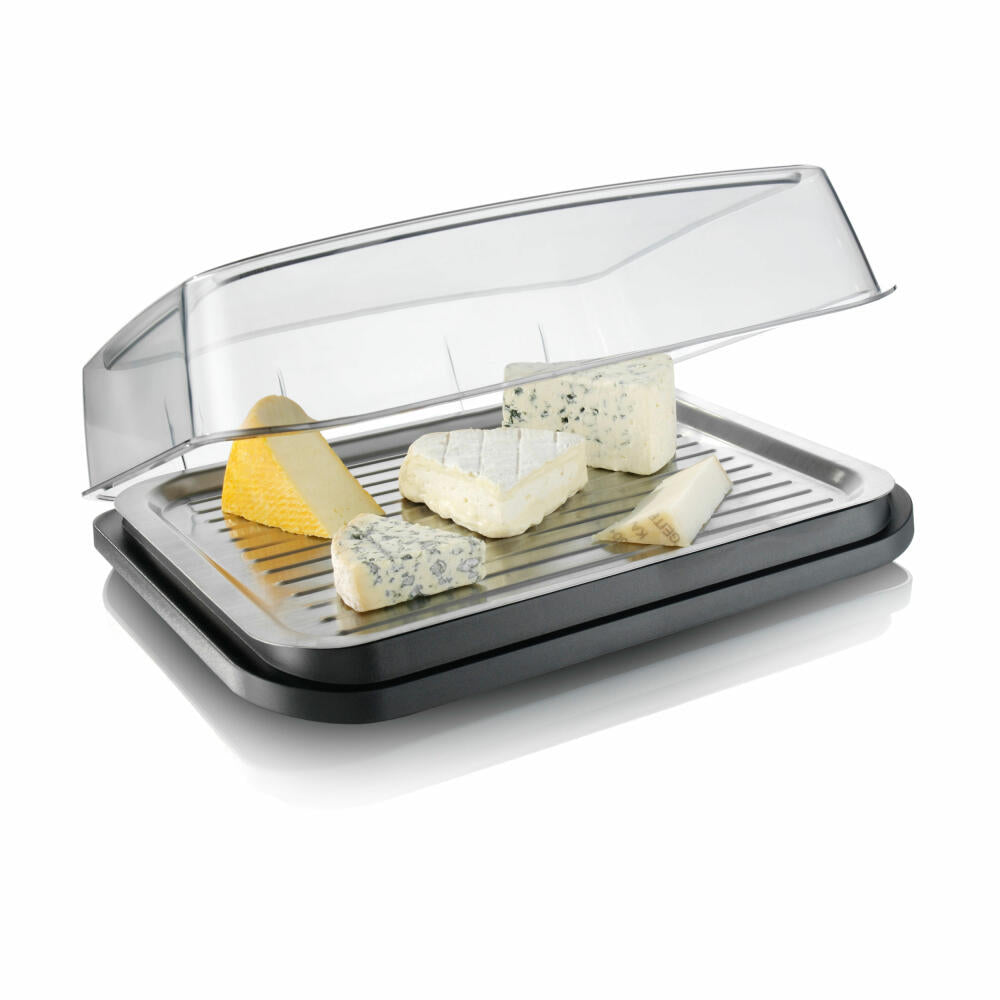 Vacu Vin cooling plate with active cooler, cool box with ice pack, plastic, black, 3548360