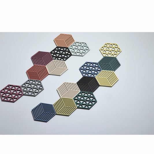 Zone Denmark Untersetzer Hexagon, Glasuntersetzer, Getränkeuntersetzer, Silikon, Warm Grey, 330136
