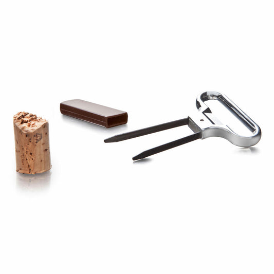 Vacu Vin Universal Corkscrew, Cork Remover, Travel Corkscrew, Plastic, Stainless Steel, Chrome, Brown, Silver, 68405606