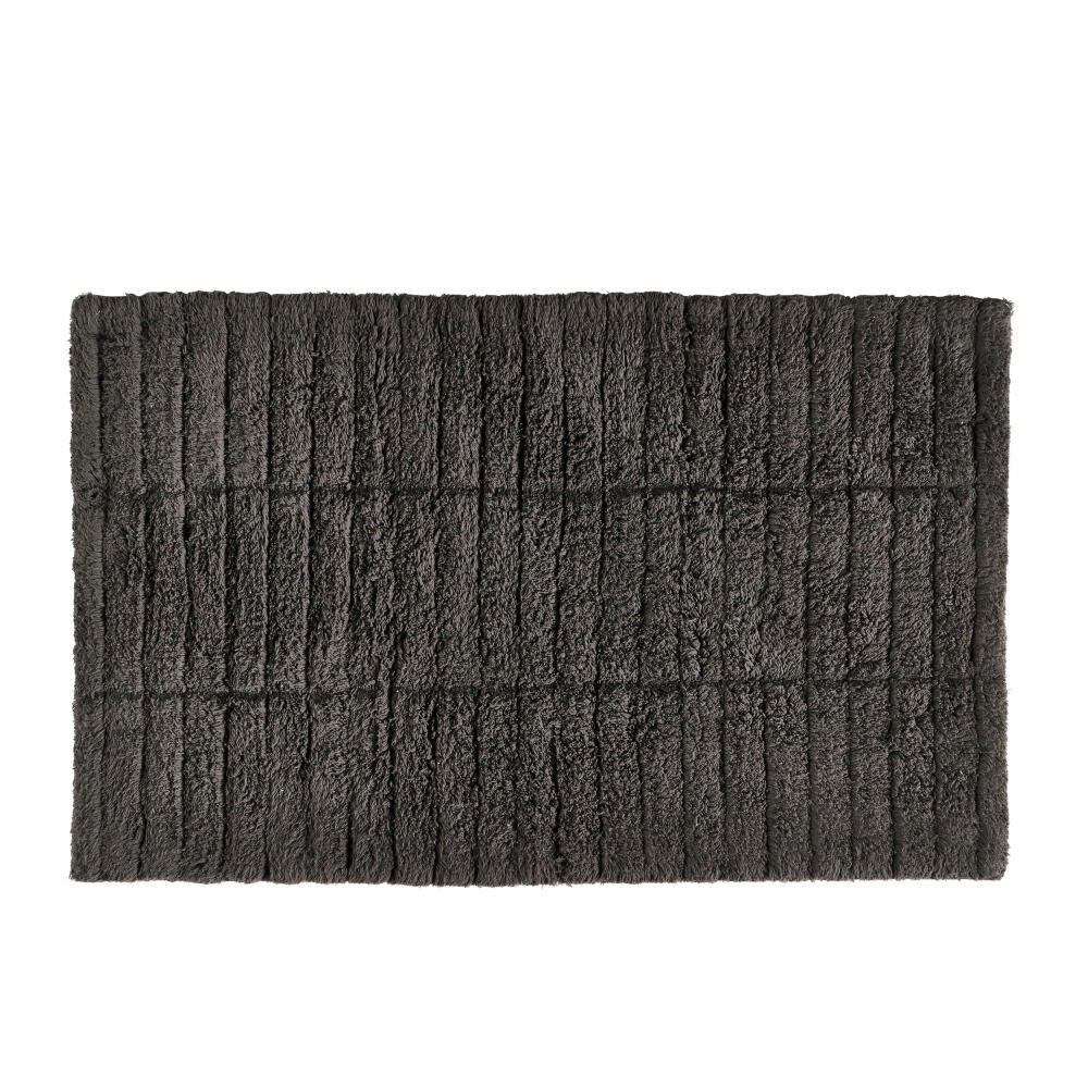 Zone Denmark Bath Mat Tiles, Bath Rug, Bath Mat, Shower Mat, Cotton, Anthracite, 80 x 50 cm, 13531