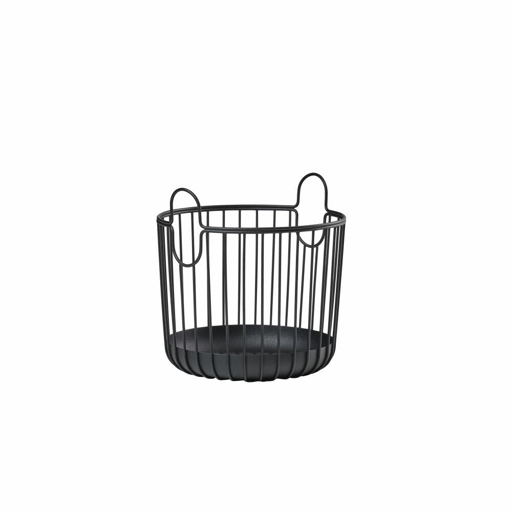 Zone Denmark basket Inu, metal basket, laundry basket, decorative basket, planter, metal, black, Ø 20 cm, 28262