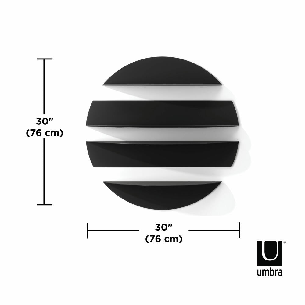 Umbra Wandregal Solis 4-tlg., Regal mit 4 separaten Ablageelementen, Stahl, Schwarz, 1018194-040