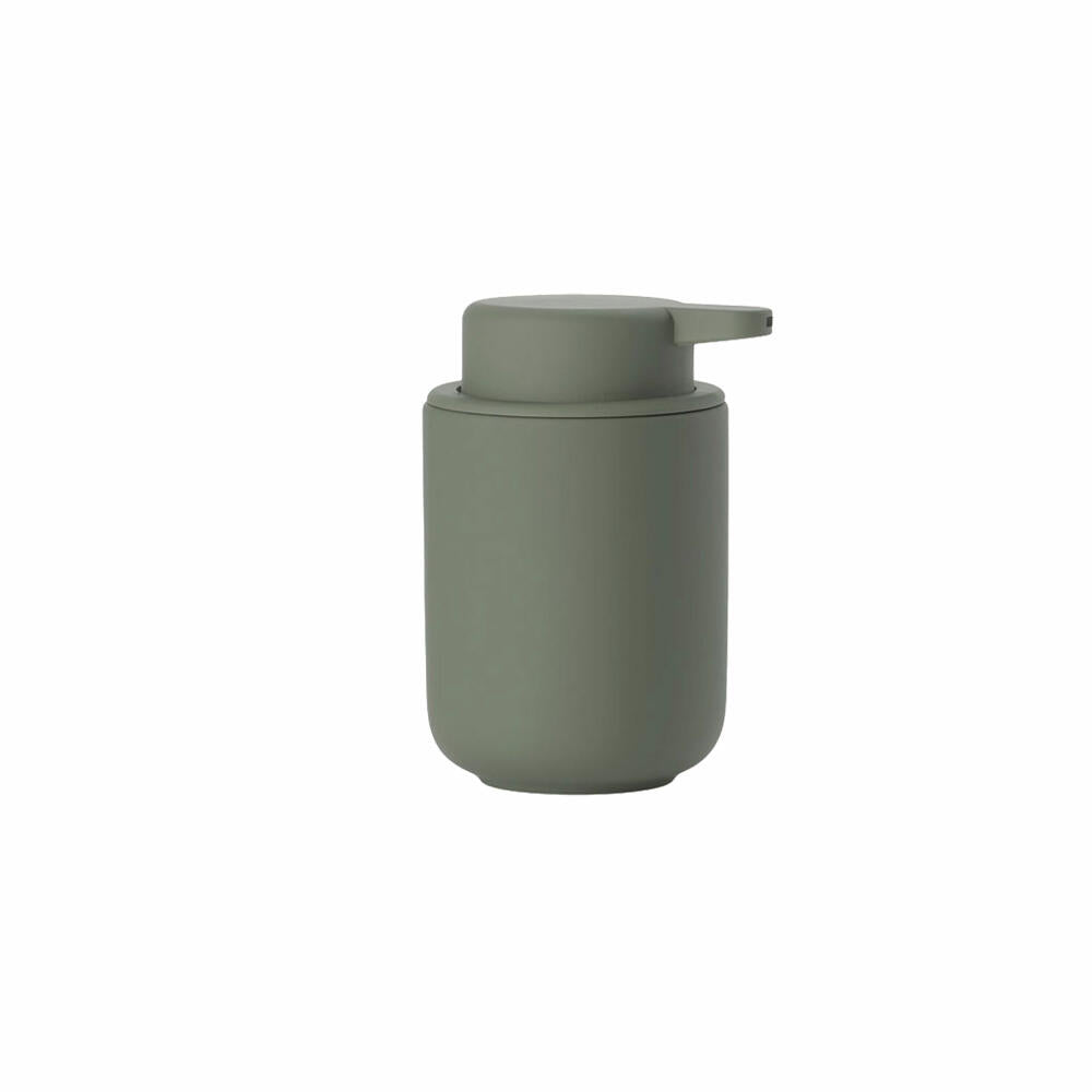 Zone Denmark soap dispenser Ume, soap dispenser, dosing dispenser, stoneware, olive green, 250 ml, 26428