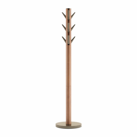 Umbra Garderobenständer Flapper, Kleiderständer mit 9 Klapp-Haken, Holz, Aluminium, Walnuss Hell, 169 cm, 320361-1227