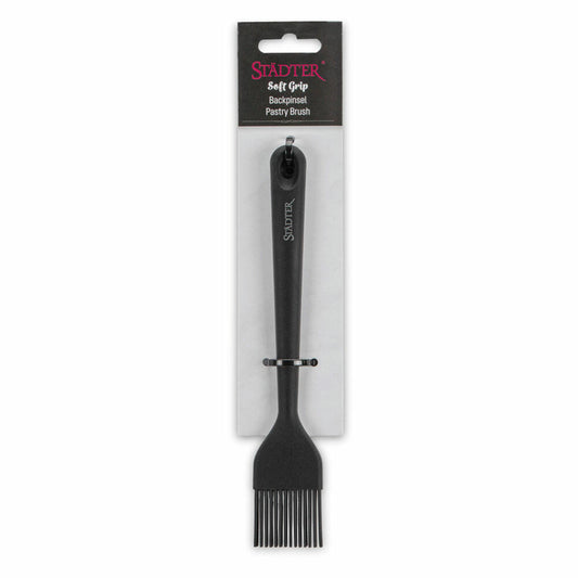 Städter Soft-Grip Backpinsel, Silikonpinsel, Küchenpinsel, Kochpinsel, Bratenpinsel, Silikon, Schwarz, 26 cm, 640092