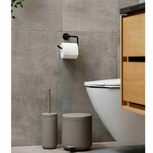 Zone Denmark Toilettenbürste Ume, Toilettenbürstengarnitur, WC-Garnitur, Klobürste, Steinzeug, Taupe, 26433