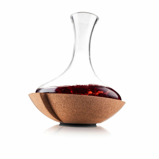 Vacu Vin swinging decanter, wine decanter with swing function, crystal glass, cork, 76010602