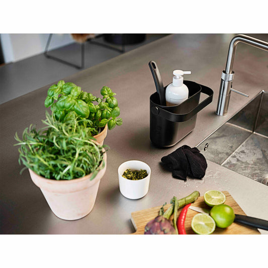 Zone Denmark Geschirrspülset Circular, 3-tlg., Spülbürste, Spültuch, Utensilien Halter, Schwammhalter, Black, 26728