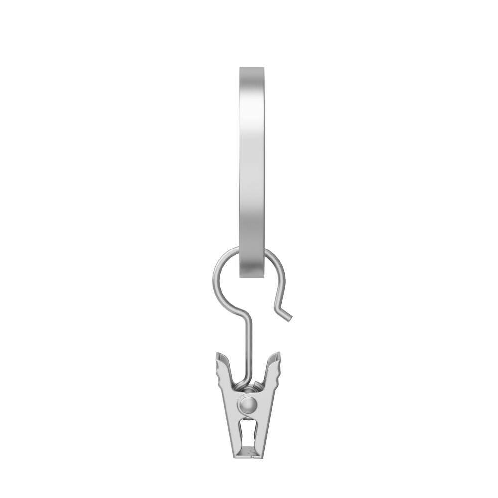 Umbra Vorhangklammern-Set Cappa Clip Ring 7-tlg., Gardinenklammern, Stahl, Nickel, für 2.5 cm Stangen, 245992-411