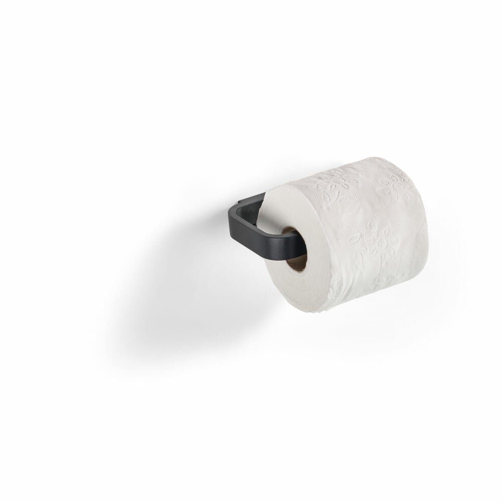 Zone Denmark Holder for Toilet Paper Rim, Toilet Paper Holder, Toilet Roll Holder, Aluminium, Black, 14637