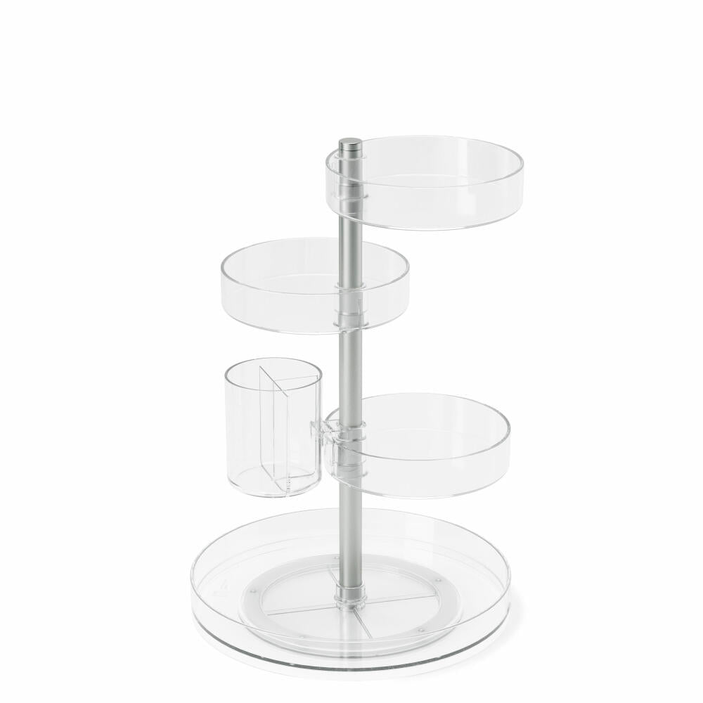 Umbra Kosmetik-Organizer Pirouette, Make-Up-Ständer, Kunststoff, Stahl, Transparent, Nickel, 35 cm, 1015097-239