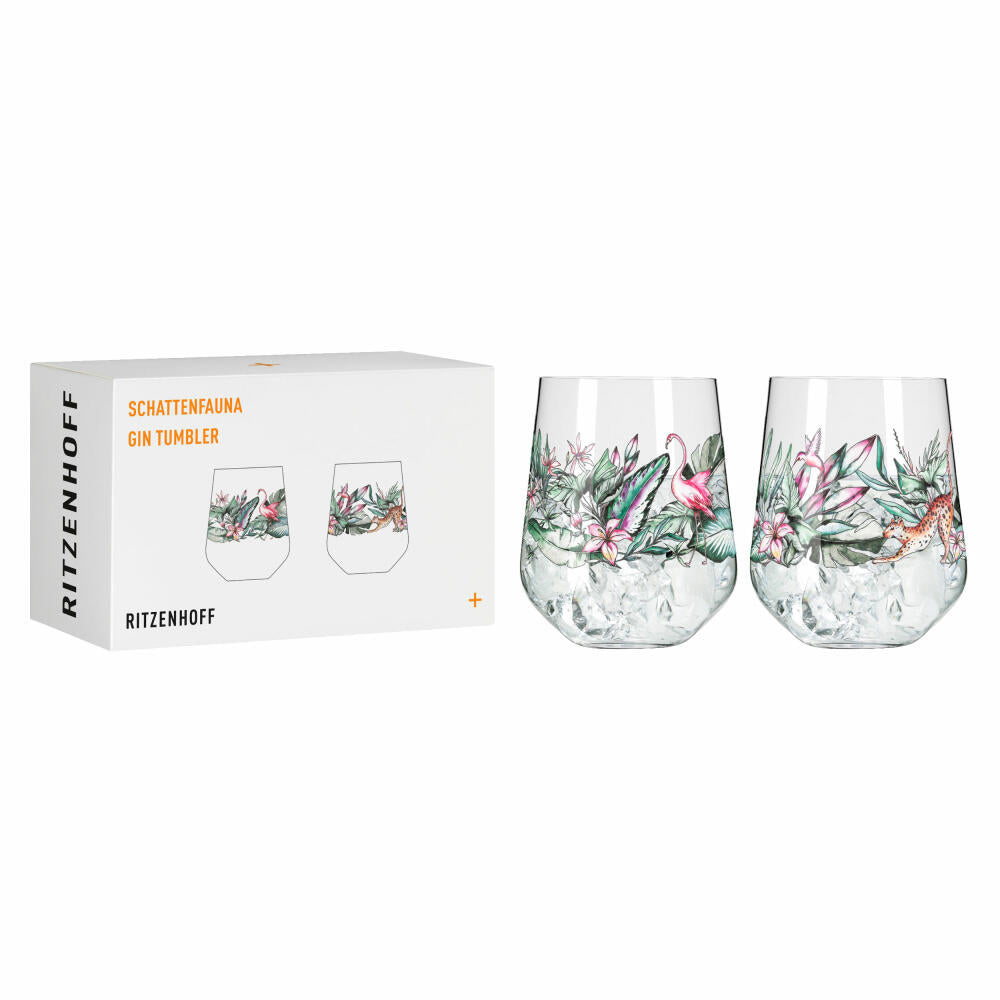 Ritzenhoff Gin Tumbler Set of 2 Shadow Fauna 005 006, crystal glass, 710 ml, R-3701003