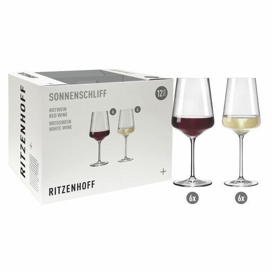 Ritzenhoff wine glass set 12-piece, sunburst, crystal glass, 540 ml, R-6281001