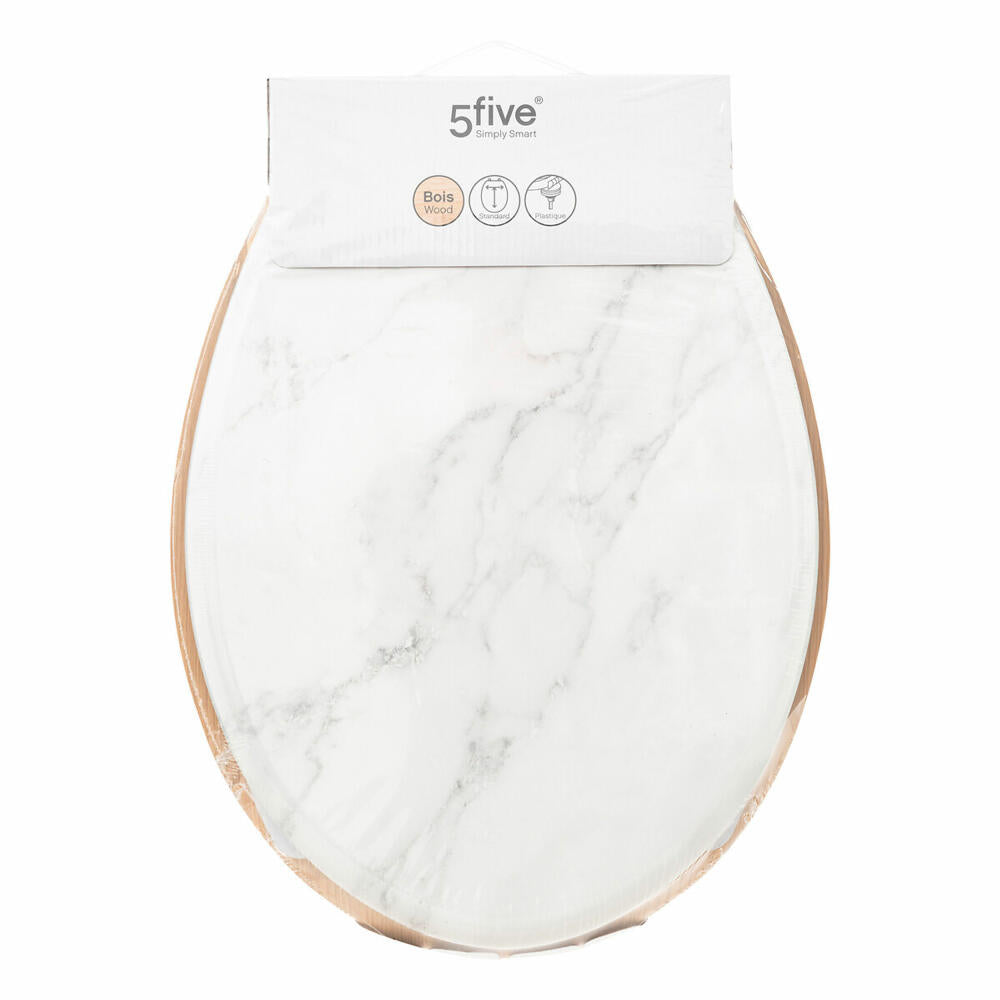 5five Simply Smart WC seat Lea in marble look, toilet seat, HDF, plastic, white marble look, 174791