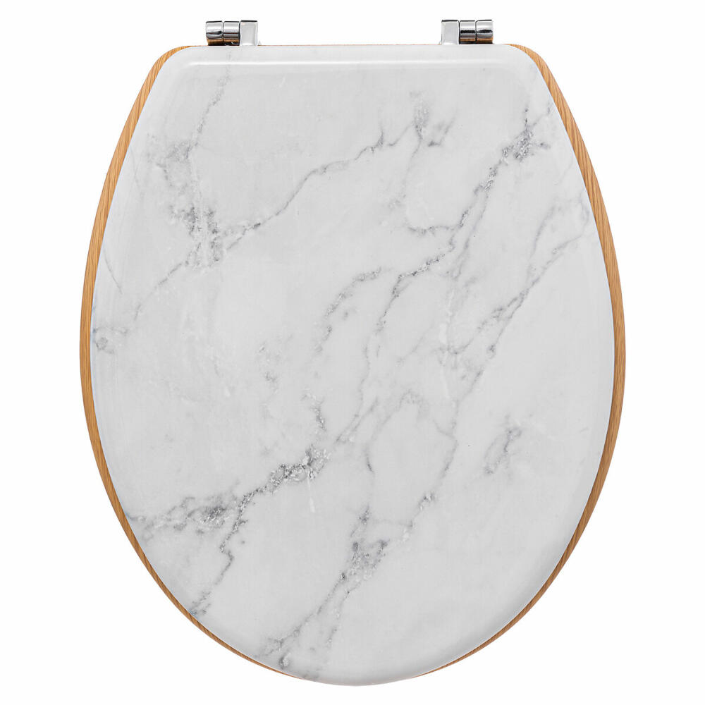 5five Simply Smart WC seat Lea in marble look, toilet seat, HDF, plastic, white marble look, 174791