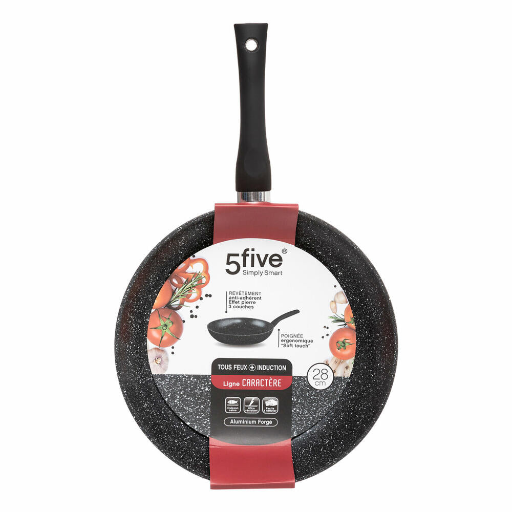 5five Simply Smart Frying Pan Caractere, Pan, Aluminium, Plastic, Black, 28 cm, 111003