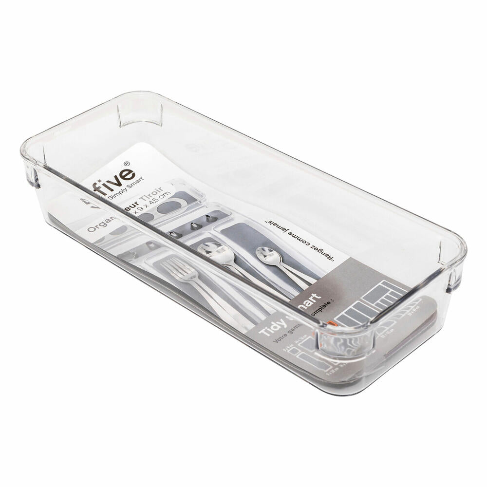 5five Simply Smart Schubladen-Einlage Tidy Smart, PET-Kunststoff, TPE, Transparent, 23 x 9 cm, 146496A