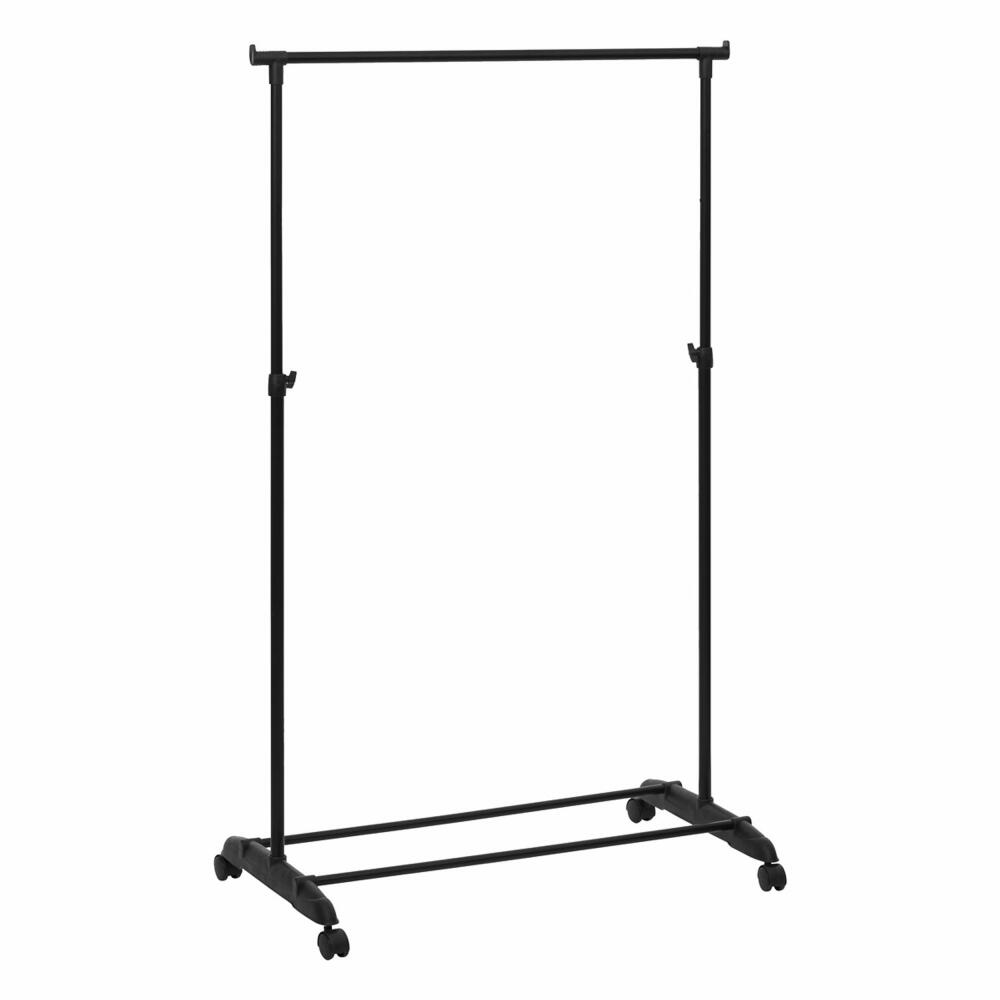 5five Simply Smart Extendable Clothes Rack Pan with Wheels, Metal, PP Plastic, Black, 160 cm, 138925